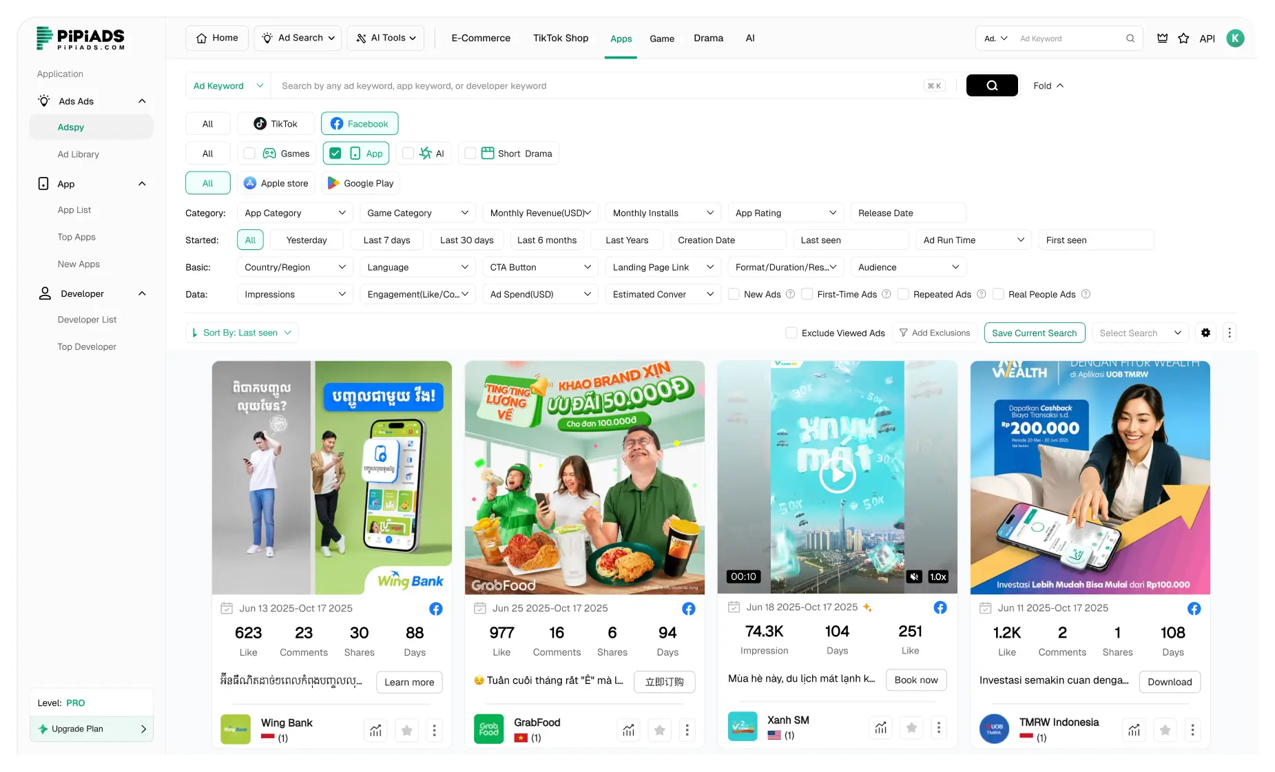 Annunci di app Facebook