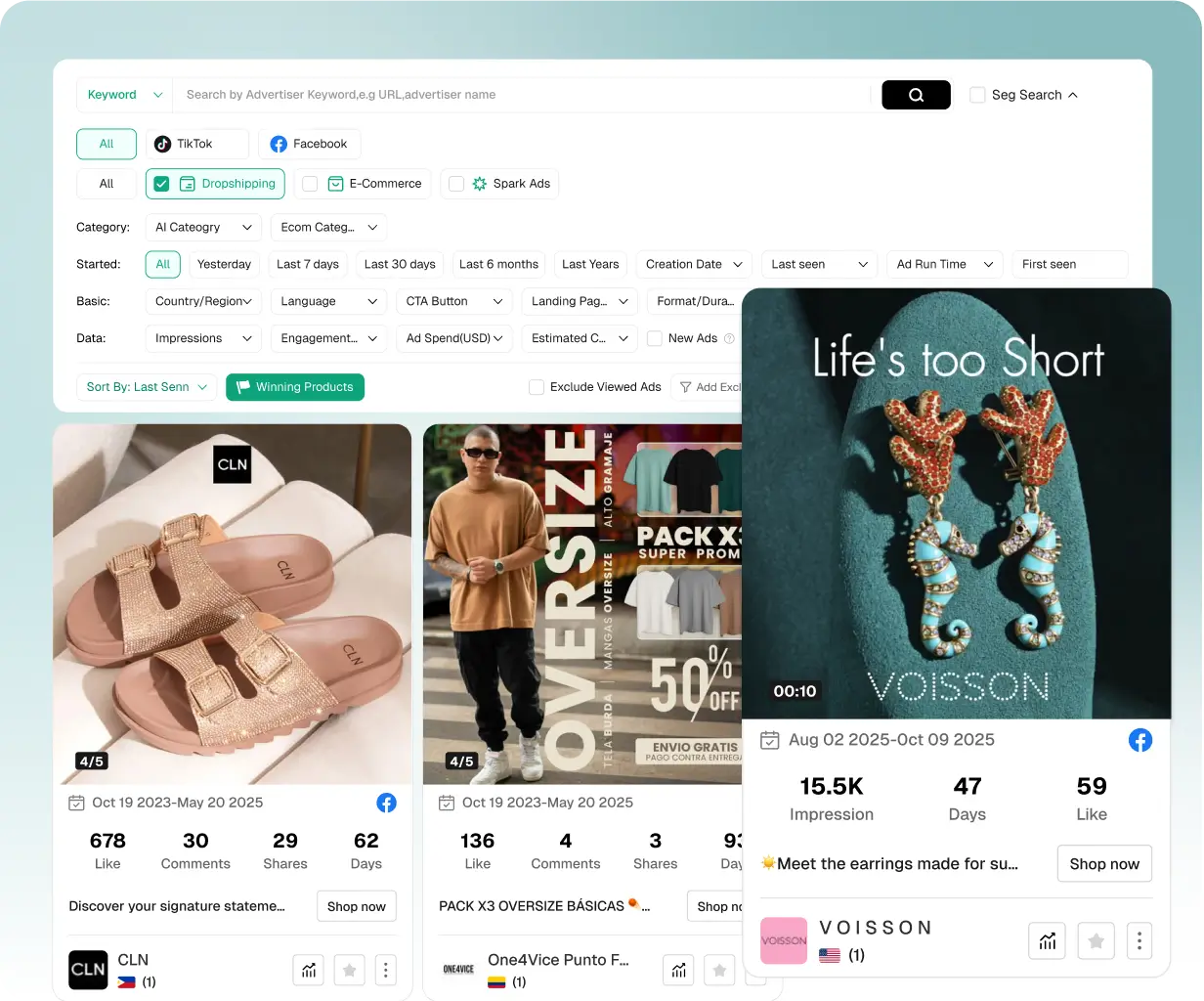 Encuentra anuncios creativos que generan compras