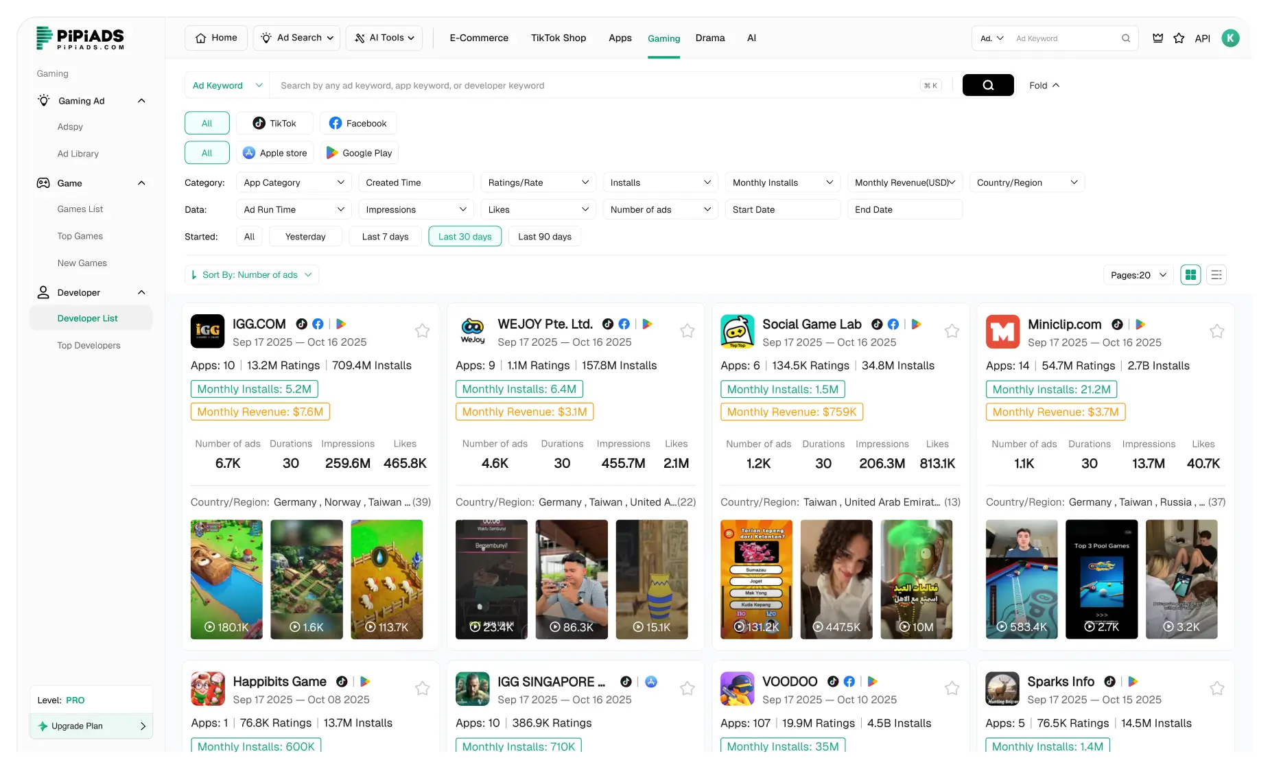 Sviluppatori di app di gioco